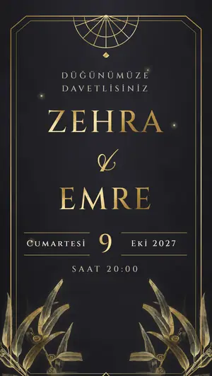 Altın Gece · Siyah davetiye şablonu
