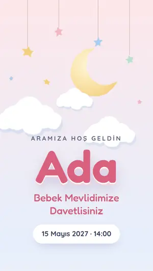 Bebek Pastel davetiye şablonu