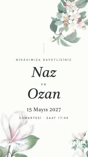 Beyaz Çiçekler şablonu