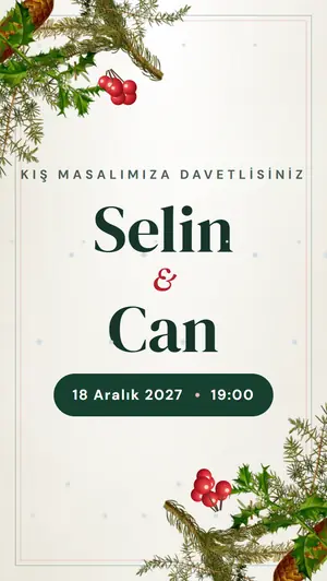 Kış Masalı davetiye şablonu